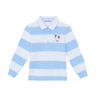 Blue Striped Rugby Polo
