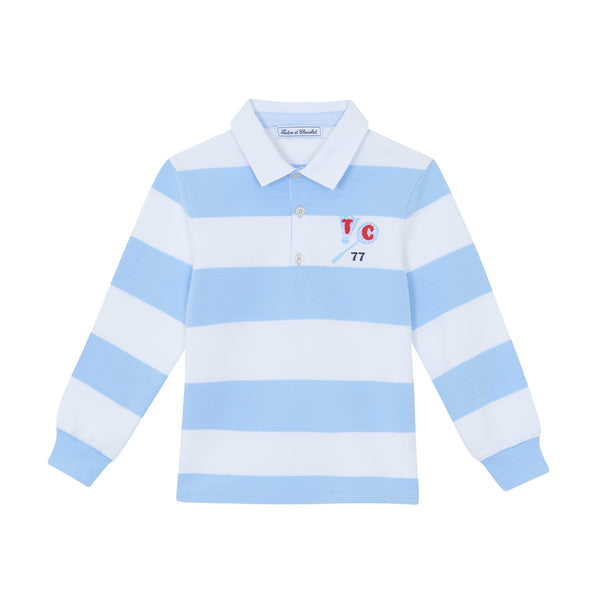 Blue Striped Rugby Polo