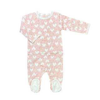 Pink Tye Dye Heart Print Footie