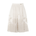 Cream Embroidered Organza Skirt