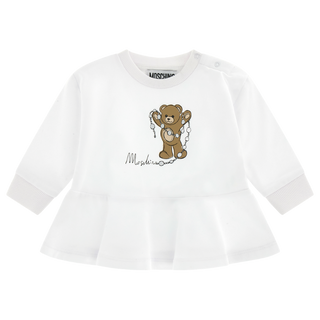 White Teddy Bear Peplum Sweatshirt