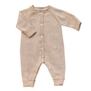 Oatmeal Baby Scallop Knit Romper