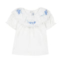 White Baby Scallop Embroidered Collar Top
