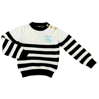 White and Black Striped Sweater