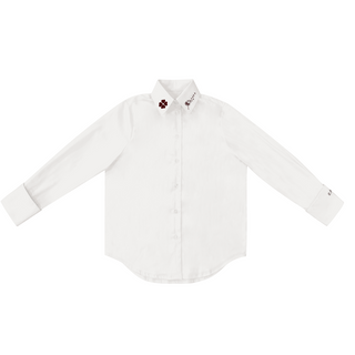 White Teen Embroidered Collar Shirt