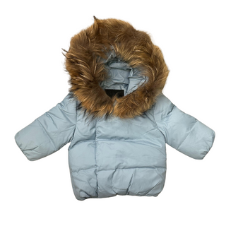 Powder Blue Diagnol Closure Winter Coat