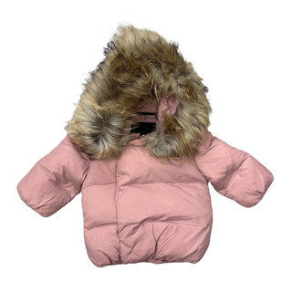 Pale Mauve Diagnol Closure Winter Coat
