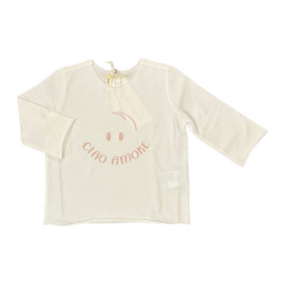 White with Rose "Ciao Amore" Long Sleeve Tee