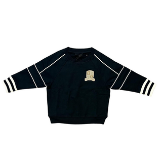 Navy Prep Logo & Stripe Detail Sweatshirt