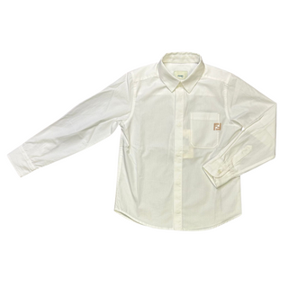 White Long Sleeves FF Button Up Shirt