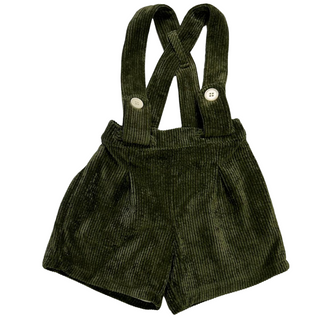 Murcia Green Corduroy Suspender Shorts