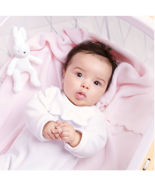 Pink Scalloped Knit Blanket
