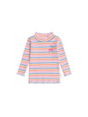Multicolor Rainbow Ribbed Turtleneck