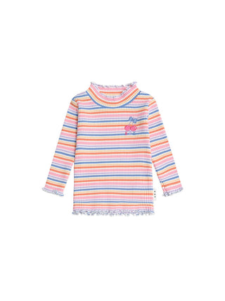 Multicolor Rainbow Ribbed Turtleneck