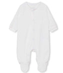 White on White Hearts Front Snap Footie
