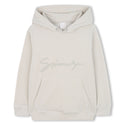 Cream Embroidered Logo Hoodie