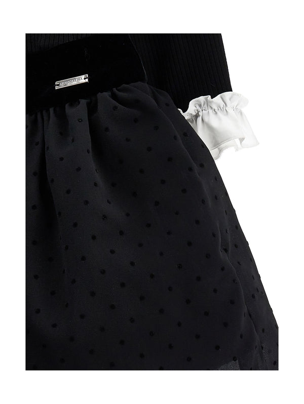Black with White Frill Collar Dress