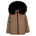 Tan Fur Hooded Winter Coat