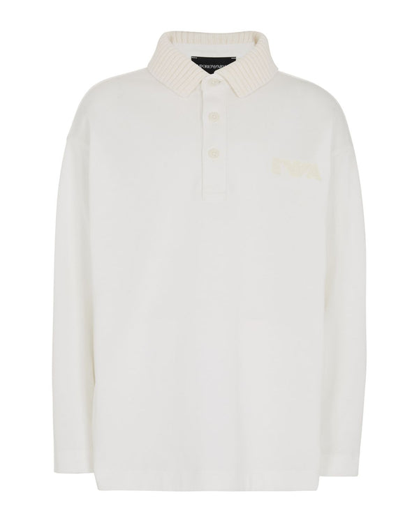 White Long Sleeves Polo Shirt