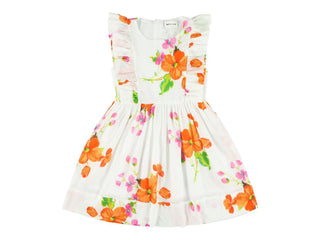 White Waverly Floral Ruffle Dress