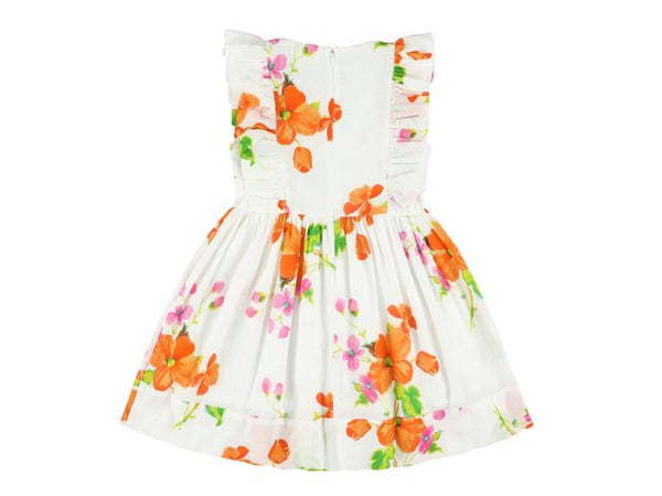 White Waverly Floral Ruffle Dress