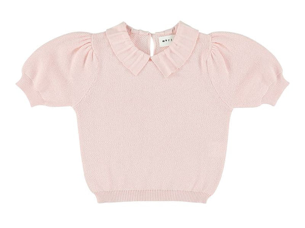 Pink Wesley Puff Sleeve Collar Sweater