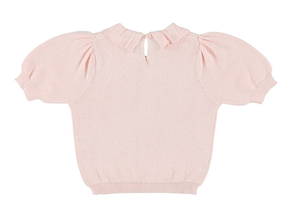 Pink Wesley Puff Sleeve Collar Sweater