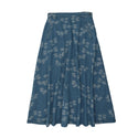 Blue Denim Floral Skirt