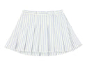 Blue and White Wren Striped Pleated Skirt