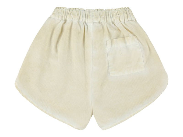 Cream Wu Elastic Waistband Shorts