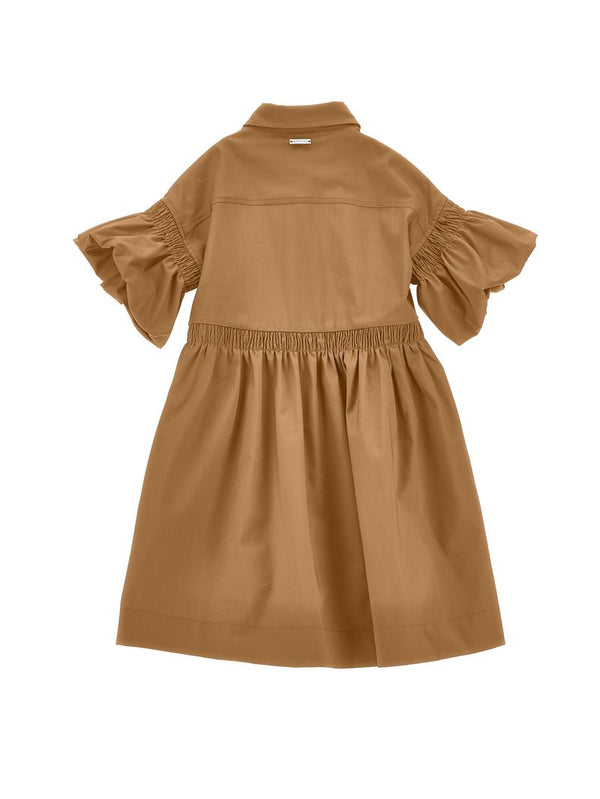 Caramel Button Shirt Dress