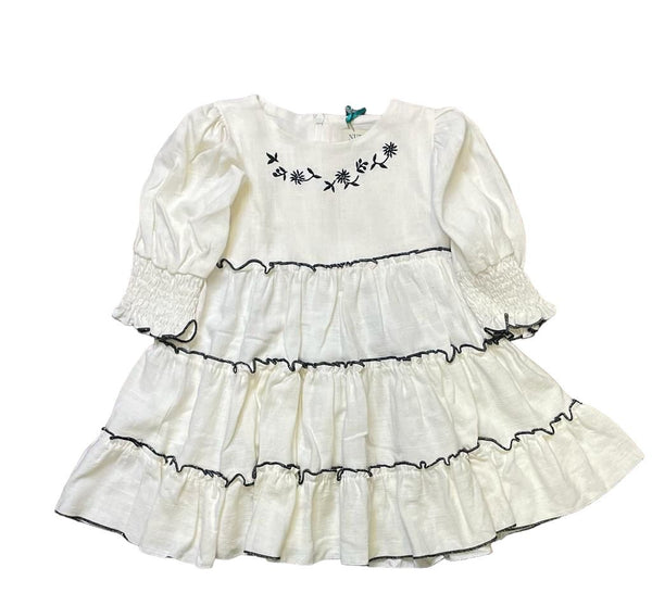NC Tabarca Ivory Embroidered Tiered Dress | The Red Balloon NC Tabarca Ivory Embroidered Tiered Dress | The Red Balloon