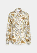 Ivory Satin Allover Chain Printed Shirt