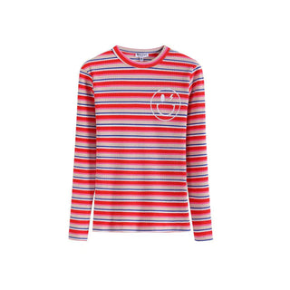 Red Striped Smile Long Sleeve Tee