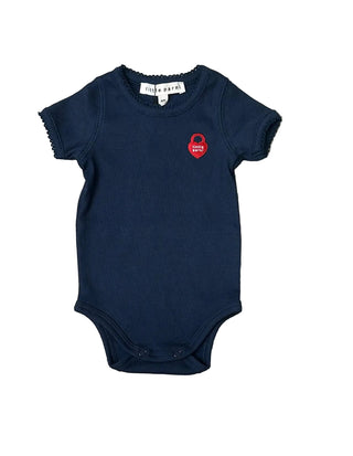 Navy Baby Pico Trim Onesie