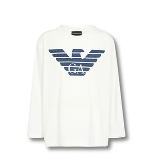 White LS Blue Eagle Graphic Tee