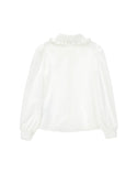 White Lavalliere Bow Blouse