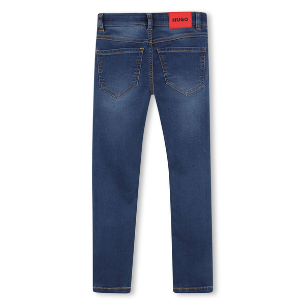 Blue Denim Stone Wash Slim Jeans