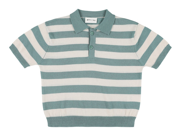 Green Striped Xian Knit Polo