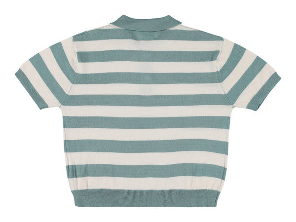 Green Striped Xian Knit Polo