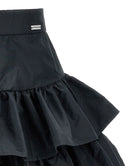 Black Taffeta Flounced Skirt