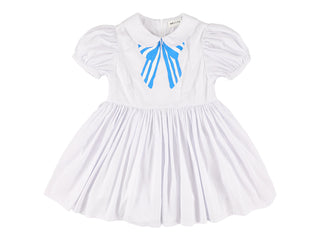 White with Blue Bow Xuli Dress