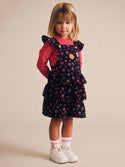 Indigo Cherry Pie Pinafore Cord Dress