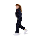 Navy Velour Zip Up Sweatshirt