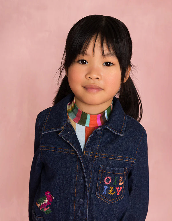 Multicolor Striped Turtleneck