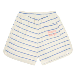 White and Blue Striped Shorts