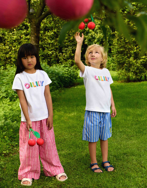 White Tak Unisex Multicolor Logo Tee