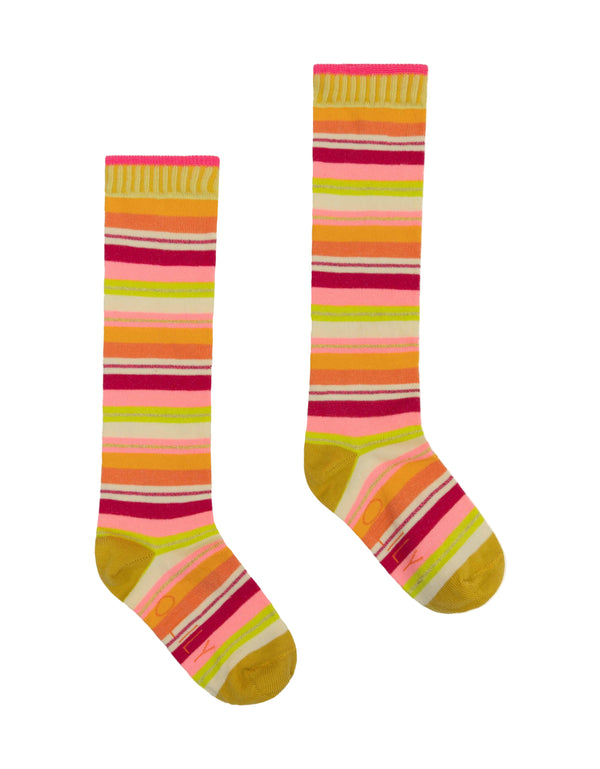 Multicolor Mau Striped Knee Socks