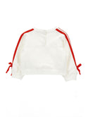 White Heart with Red Bow Trim Crewneck