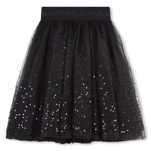 Black Mesh Sequin Tutu Skirt